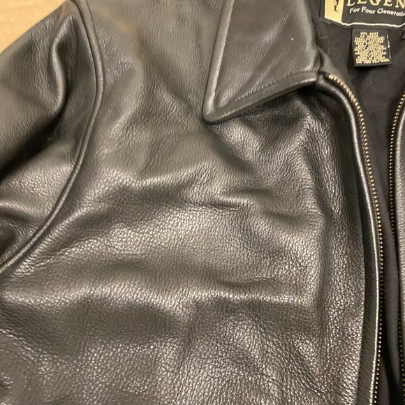Eddie Bauer Black Pebbled Genuine Black Leather Jacket - Picture 3 of 5